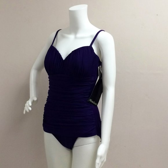 Miraclesuit Rialto Purple One Piece Swimsuit - Picture 2 of 9